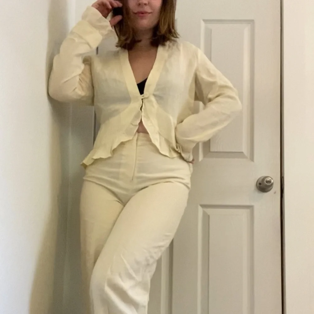 100% Linen coastal Grandma two piece outfit set